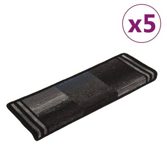 Trapmatten zelfklevend 5 st 65x21x4 cm zwart en grijs 2