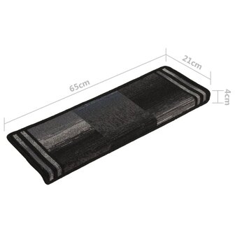 Trapmatten zelfklevend 5 st 65x21x4 cm zwart en grijs 7