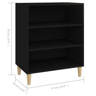 Dressoir 57x35x70 cm bewerkt hout zwart 6