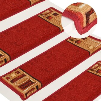 Trapmatten zelfklevend 5 st 65x21x4 cm rood 1
