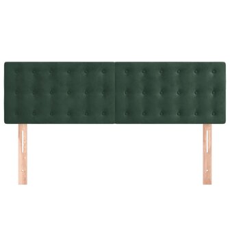 Hoofdborden 2 st 72x5x78/88 cm fluweel donkergroen 3