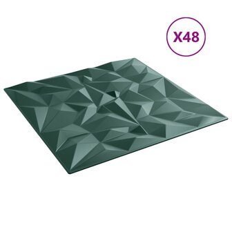 48 st Wandpanelen amethist 12 m&sup2; 50x50 cm XPS groen 4