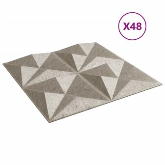48 st Wandpanelen origami 12 m&sup2; 50x50 cm XPS beton 4