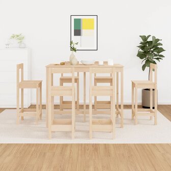7-delige Barset massief grenenhout 1