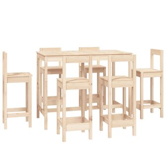 7-delige Barset massief grenenhout 2