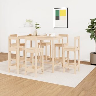 7-delige Barset massief grenenhout 6