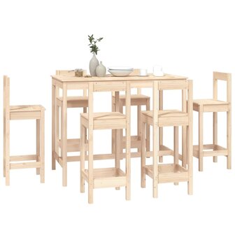 7-delige Barset massief grenenhout 7