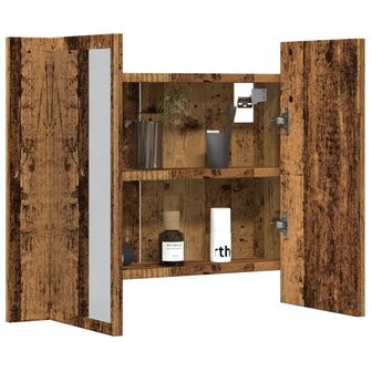 Spiegelkast LED 60x12x45 cm bewerkt hout oud houtkleurig 5