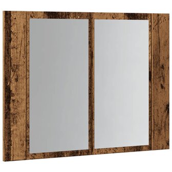 Spiegelkast LED 60x12x45 cm bewerkt hout oud houtkleurig 6