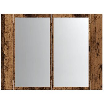 Spiegelkast LED 60x12x45 cm bewerkt hout oud houtkleurig 7