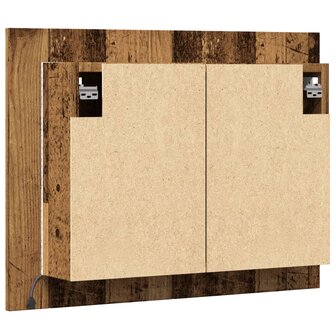 Spiegelkast LED 60x12x45 cm bewerkt hout oud houtkleurig 9