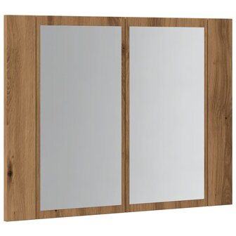 Spiegelkast LED 60x12x45 cm bewerkt hout artisanaal eikenkleur 6