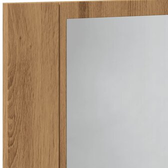 Spiegelkast LED 60x12x45 cm bewerkt hout artisanaal eikenkleur 10