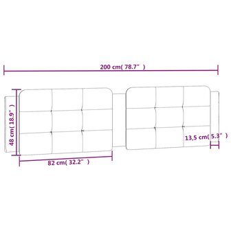 Hoofdbordkussen 200 cm kunstleer zwart 9