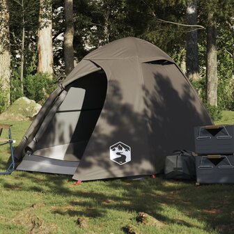 Koepeltent 2-persoons waterdicht bruin 1
