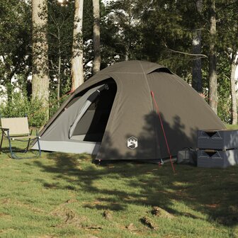 Koepeltent 3-persoons waterdicht bruin 3