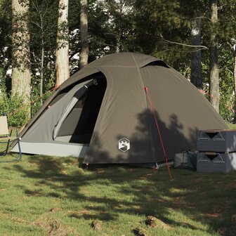 Koepeltent 4-persoons waterdicht bruin 1