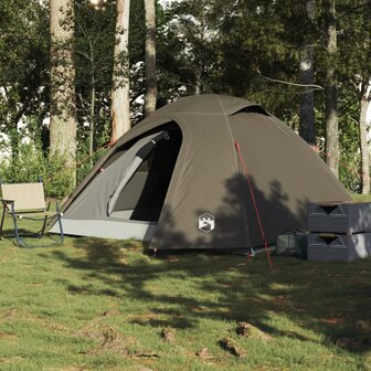 Koepeltent 4-persoons waterdicht bruin 3