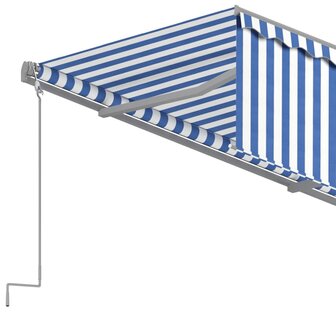 Luifel automatisch uittrekbaar met rolgordijn 4x3 m blauw wit   5