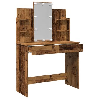 Kaptafel met LED-verlichting 96x40x142 cm oud houtkleurig 6