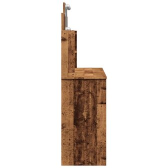 Kaptafel met LED-verlichting 96x40x142 cm oud houtkleurig 8
