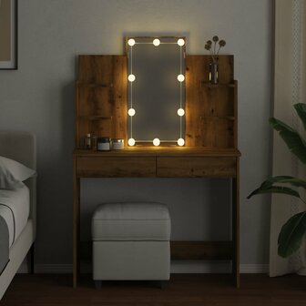 Kaptafel met LED-verlichting 96x40x142 cm artisanaal eikenkleur 4