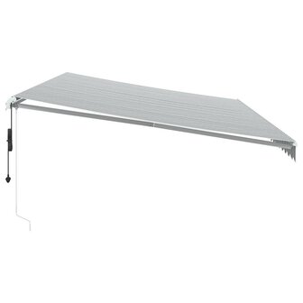 Luifel automatisch uittrekbaar 600x300 cm antracietkleur en wit 4