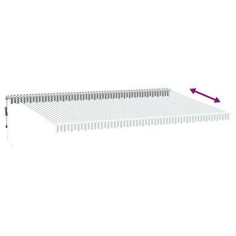 Luifel automatisch uittrekbaar 600x300 cm antracietkleur en wit 5