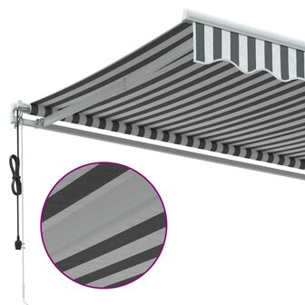 Luifel automatisch uittrekbaar 600x300 cm antracietkleur en wit 8