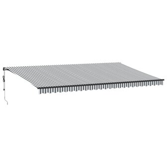Luifel automatisch uittrekbaar 600x300 cm antracietkleur en wit 2