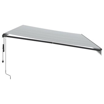Luifel automatisch uittrekbaar 600x300 cm antracietkleur en wit 4