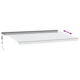 Luifel automatisch uittrekbaar 600x300 cm antracietkleur en wit 5