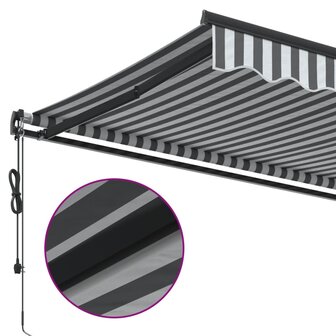 Luifel automatisch uittrekbaar 600x300 cm antracietkleur en wit 7