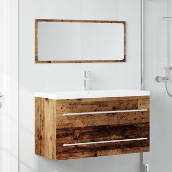 2-delige Badkamermeubelset bewerkt hout oud houtkleurig 3