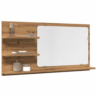 Badkamerspiegelkast 90x11x45 cm bewerkt hout artisanaal eiken 1