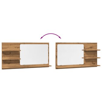 Badkamerspiegelkast 90x11x45 cm bewerkt hout artisanaal eiken 7