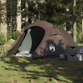 Tunneltent 3-persoons waterdicht bruin 1