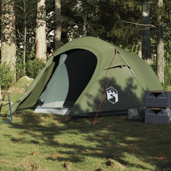 Tunneltent 2-persoons waterdicht olijfgroen 1