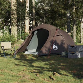 Tunneltent 2-persoons waterdicht bruin 3