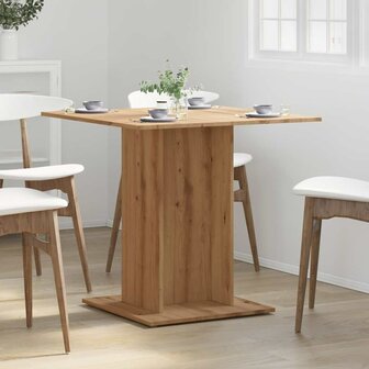 Eettafel 80x80x75 cm bewerkt hout artisanaal eikenkleurig 4