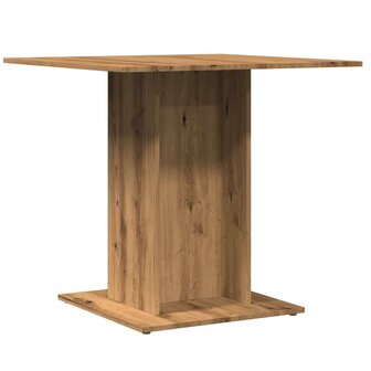Eettafel 80x80x75 cm bewerkt hout artisanaal eikenkleurig 7