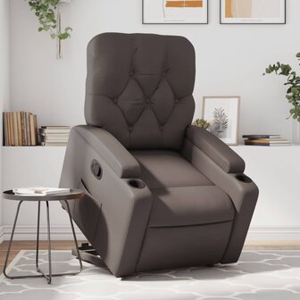 Sta-op-fauteuil verstelbaar kunstleer bruin 1
