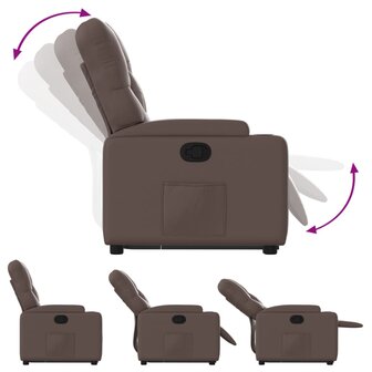 Sta-op-fauteuil verstelbaar kunstleer bruin 6