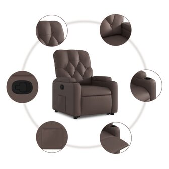 Sta-op-fauteuil verstelbaar kunstleer bruin 7