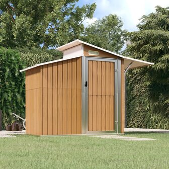Tuinschuur 270x130x208,5 cm gegalvaniseerd staal bruin 1