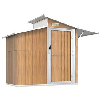 Tuinschuur 270x130x208,5 cm gegalvaniseerd staal bruin 2