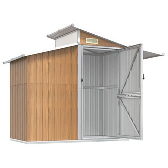 Tuinschuur 270x130x208,5 cm gegalvaniseerd staal bruin 4