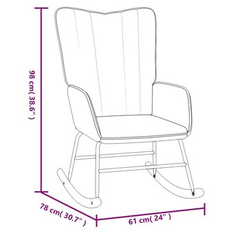 Schommelstoel met voetenbank fluweel zwart 10