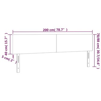 Hoofdborden 2 st 100x5x78/88 cm kunstleer cappuccinokleurig 8