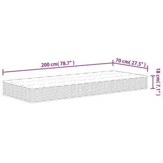Binnenveringmatras middelhard 70x200 cm 9